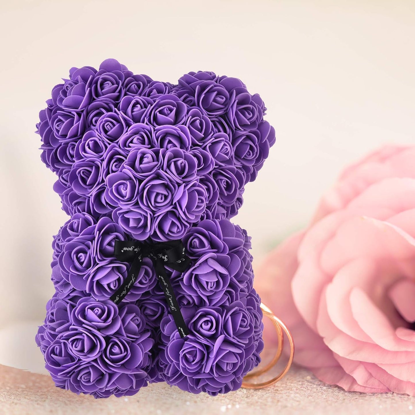 Mothers Day Rose Teddy Bear Gifts for Women Mom, Handmade Artificial Flowers Rose Bear Gifts, Romantic Teddy Bear Valentines Day Gifts for Wife Her, Unique Birthday Gifts for Mom , Rose Flowers Gifts